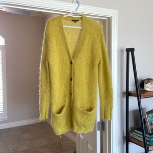 Pink Tartan oversized mustard long sleeve cardigan